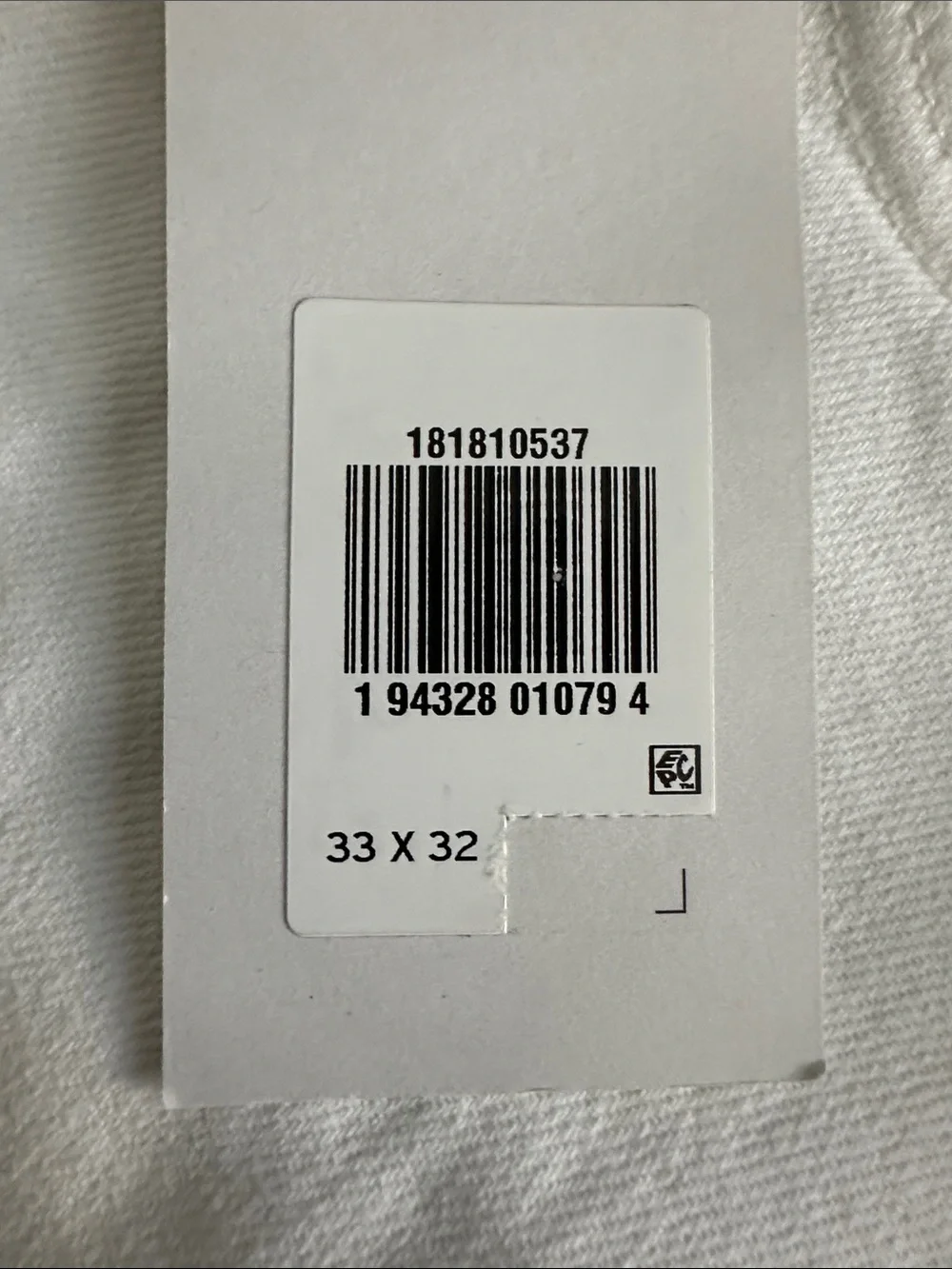 Men’s 541 Athletic Taper White Straight-Leg Jeans NWT